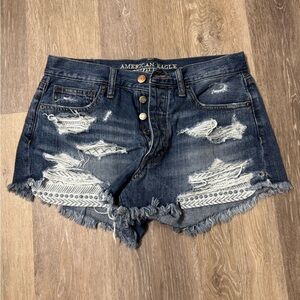Distressed shorts with pocket detail